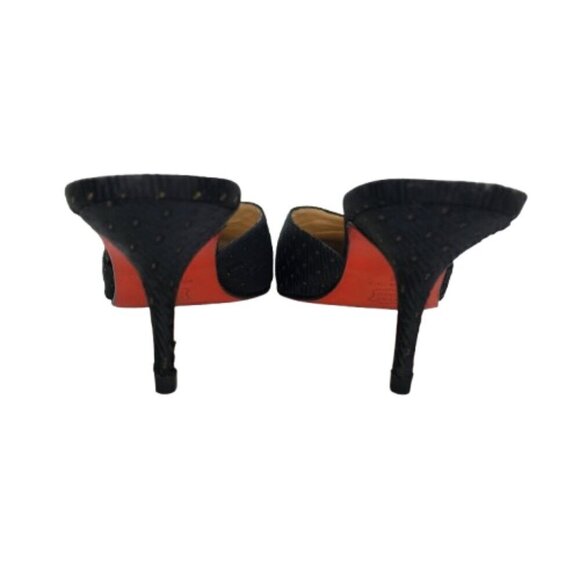 Christian Louboutin Satin Patterned Heeled Mules - Picture 5 of 8